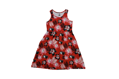Women's Red Floral Sun Dress