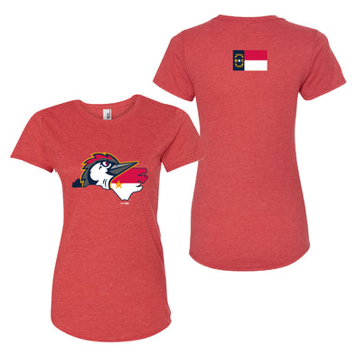 Women's Red Home State Logo Red T-Shirt