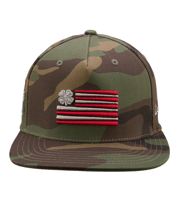 Fayetteville Woodpeckers Black Clover Perfect Game Adjustable Cap  front