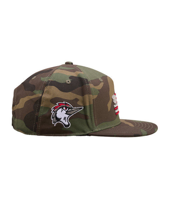 Fayetteville Woodpeckers Black Clover Perfect Game Adjustable Cap side 1
