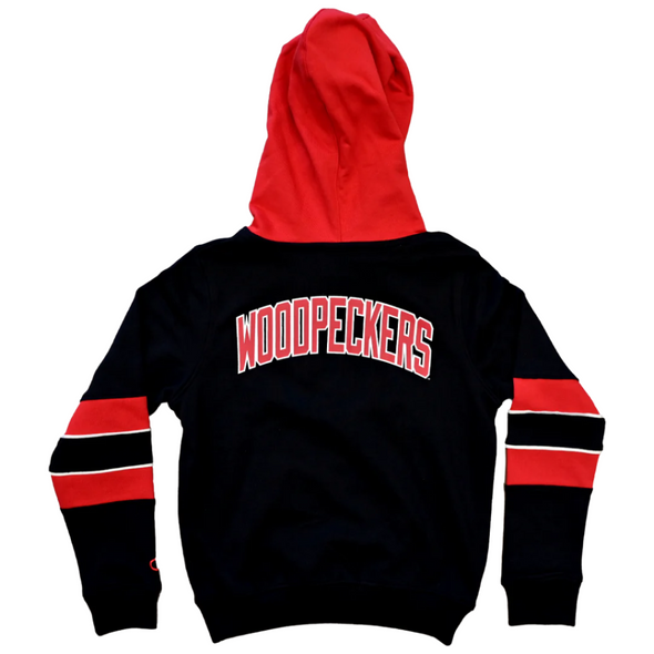 Fayetteville Woodpeckers Champion Youth Superfan Hood Sweatshirt  back 