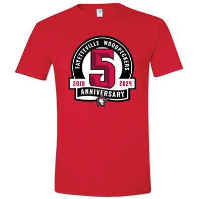 Fayetteville Woodpeckers Men's Bimm Ridder 5TH Anniversary T-shirt red