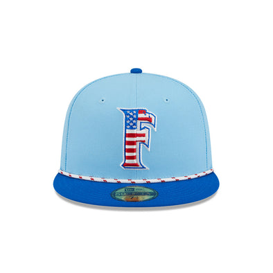Fayetteville Woodpeckers New Era Authentic July 4th 2025 59Fifty Fitted Cap front 