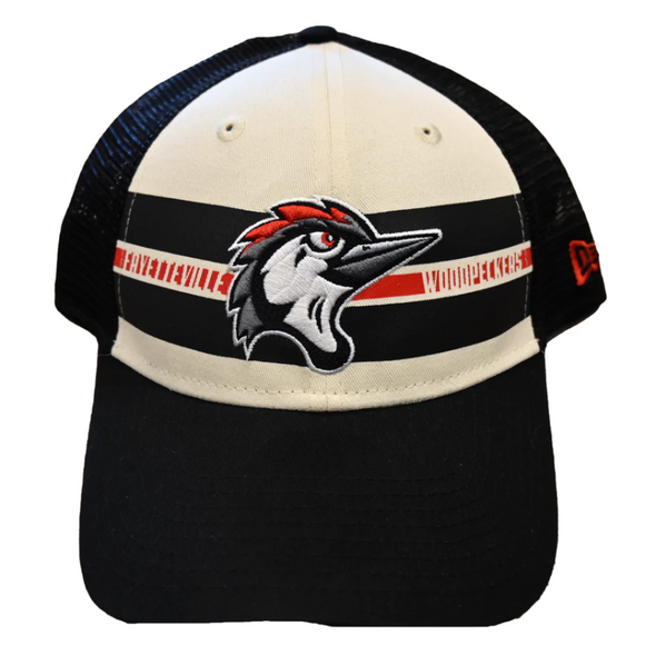 Fayetteville Woodpeckers New Era Team Stripe Trucker Cap 