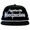 Fayetteville Woodpeckers New Era The Golfer Snapback Cap front 