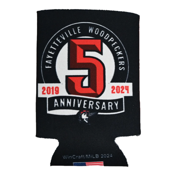 Fayetteville Woodpeckers Wincraft Sports 5th Year Can Cooler black 