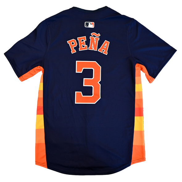 Houston Astros Nike Men's Alternate Replica Pena Jersey  Navy Back 