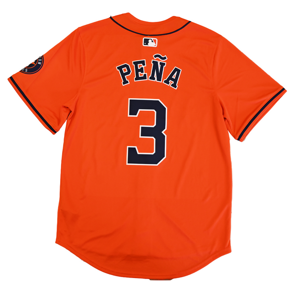 Houston Astros Nike Men's Alternate Replica Pena Jersey  Orange Back 