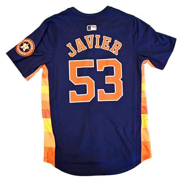 Houston Astros Nike Men's Navy Alternate Javier Replica Jersey Back 