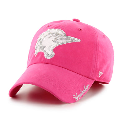 Fayetteville Woodpeckers '47 Brand Women's Home Cap Logo Pink Sparkle Clean Up Cap side
