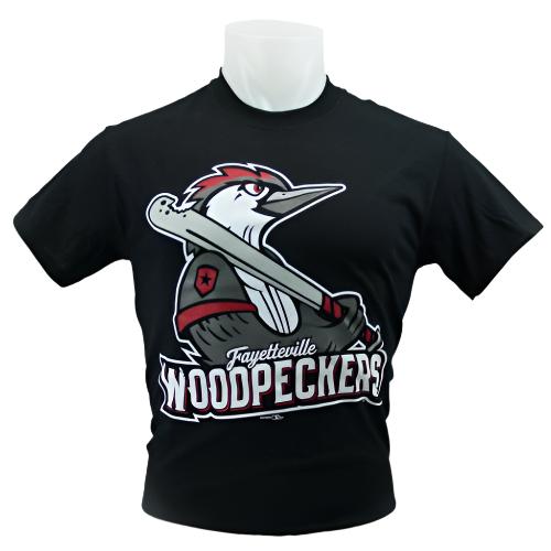 Fayetteville Woodpeckers Bimm Ridder Men's Primary Logo T-Shirt black 