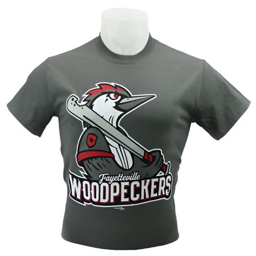 Fayetteville Woodpeckers Bimm Ridder Men's Primary Logo T-Shirt grey