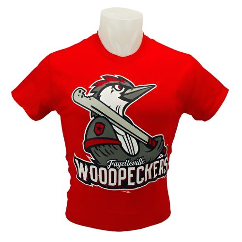 Fayetteville Woodpeckers Bimm Ridder Men's Primary Logo T-Shirt red
