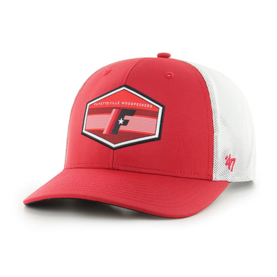 Fayetteville Woodpeckers Men's '47 Brand Burgess Trucker Cap Front 