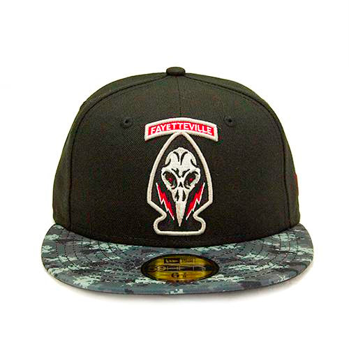 Fayetteville Woodpeckers New Era Authentic Black Ops 59Fifty Fitted Cap front