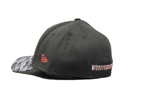 Fayetteville Woodpeckers New Era Black Ops 39Thirty Flex Fit Cap back 