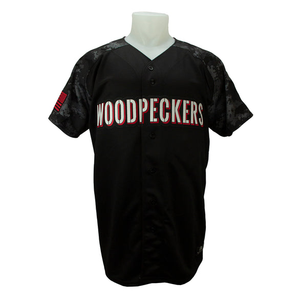 Fayetteville Woodpeckers OT Sports Black Ops Replica Jersey front